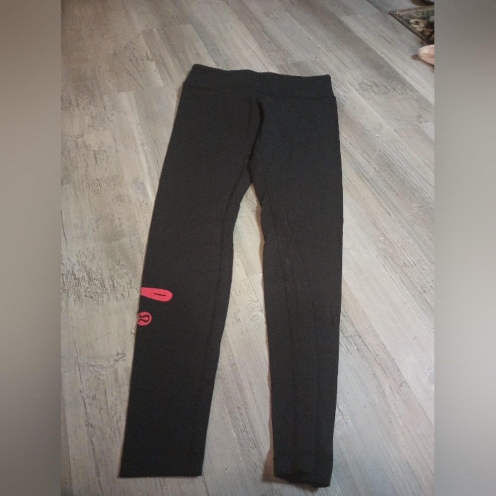 Black Women's Active Leggings with Pink Accent